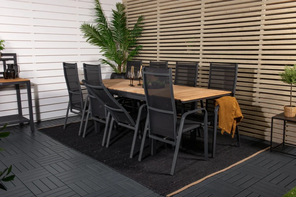 Copacabana & Mexico Reclinerstolar Svart + Matbord 90x180/240