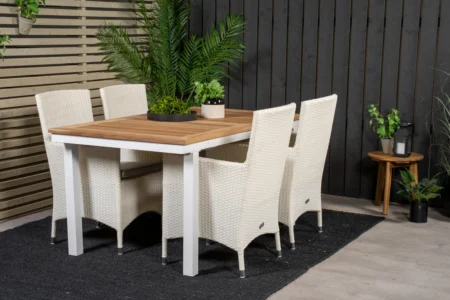 Malin & Panama Matstolar Vit + Matbord 160 x 90