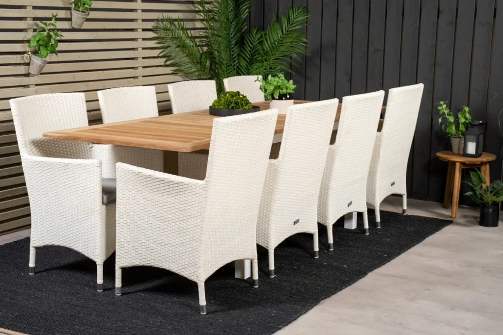 Malin & Panama Matstolar Vit + Matbord 160 x 90