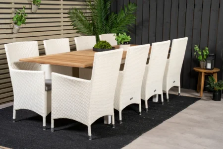 Malin & Panama Matstolar Vit + Matbord 160 x 90