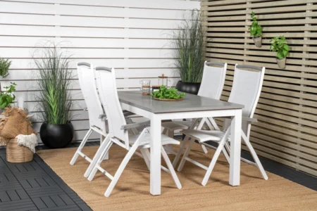 Albany Matbord 152x90 + Positionsstolar Vit