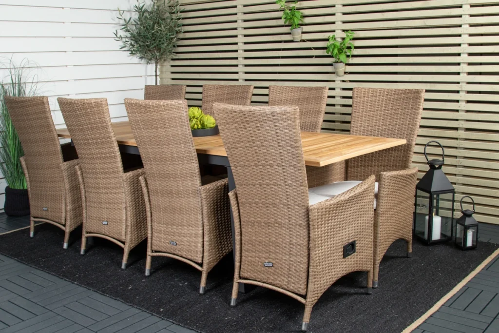 Panama & Padova Matbord 160 x 90 + Reclinerstolar Natur