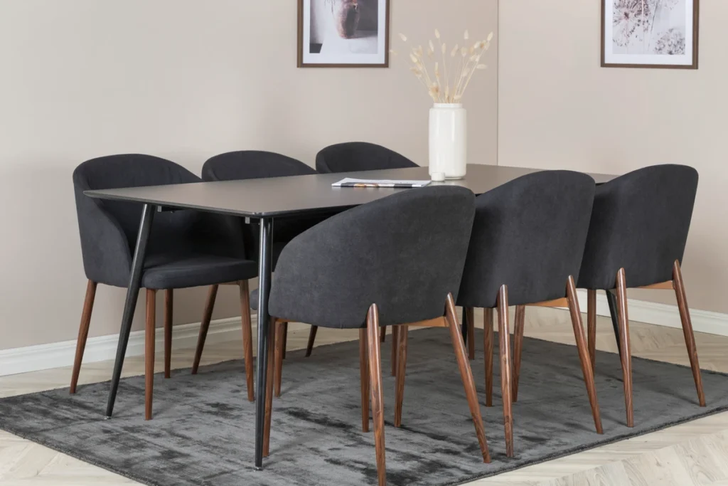 Silar & Arch Matbord 90x180 + Matstolar Svart