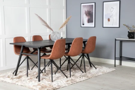 Sleek & Polar Matbord 95x195 + Matstolar Brun
