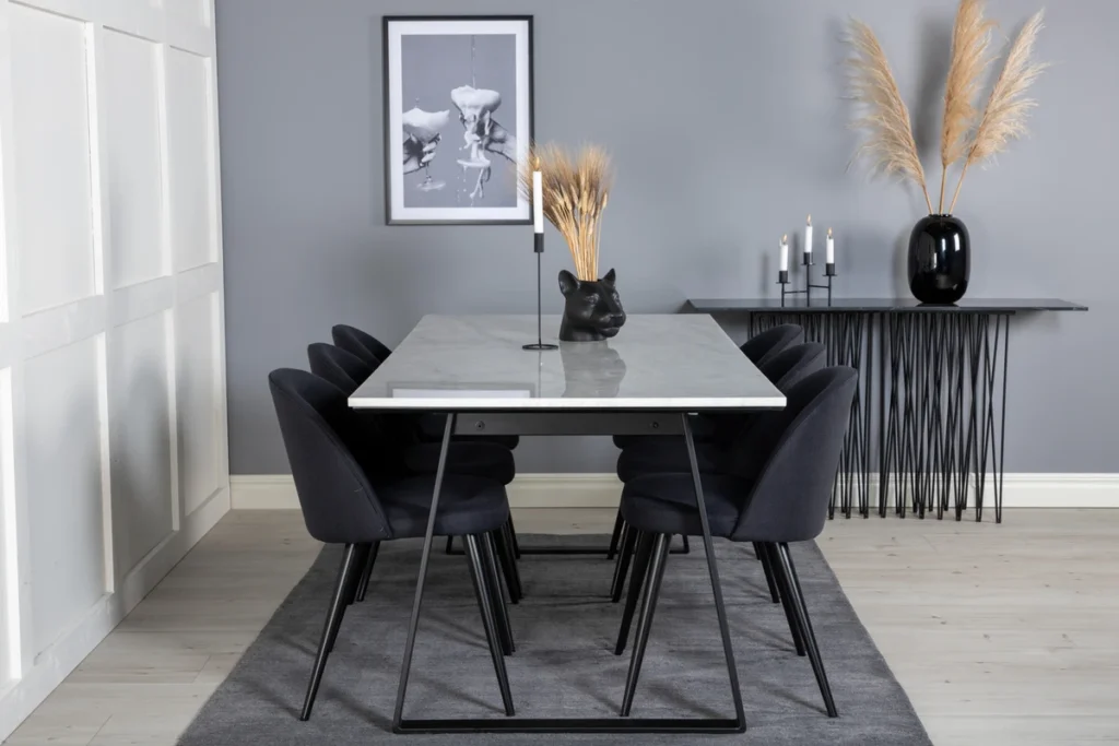Estelle, Velvet Rektangulära Matgrupper