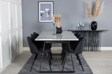 Estelle, Velvet Rektangulära Matgrupper