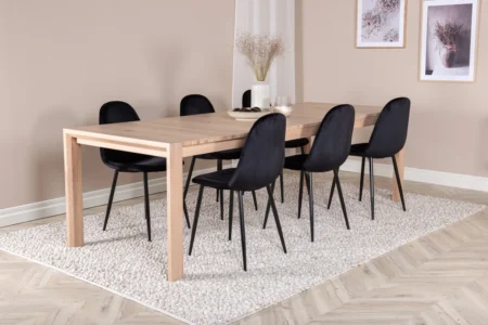 Slider & Polar Matbord 250*95*75 + Matstolar Svart