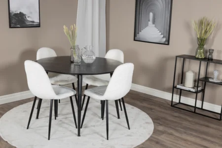 Dipp & Polar Runda Matbord ⌀115 Black + Matstolar White