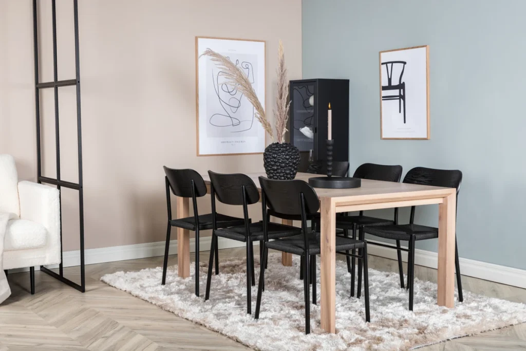 Slider & Polly Matbord 95x170 + Matstolar Svart