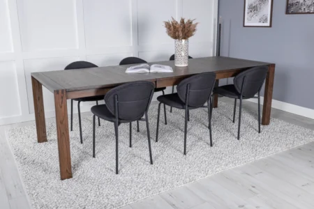 Slider & Vault Rektangulära Matbord 170 x 95 Nature + Matstolar Black