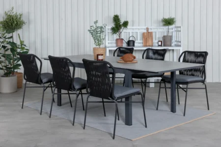 Julian & Levels Matstolar Svart + Matbord 160 x 100