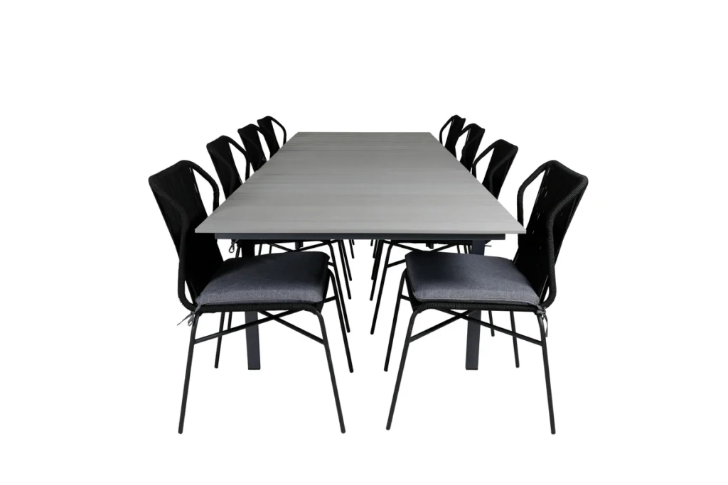 Julian & Levels Matstolar Svart + Matbord 229x100x75