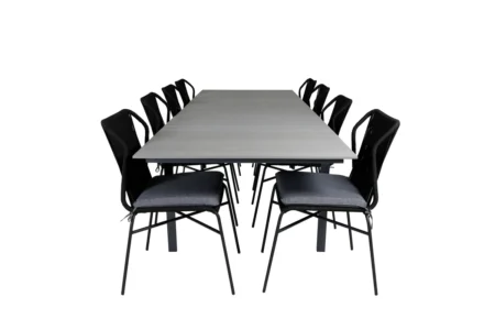 Julian & Levels Matstolar Svart + Matbord 229x100x75