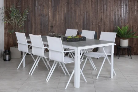 Alina & Parma Matstolar Vit + Matbord 197 x 100