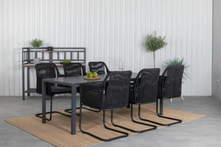 Break + Lindos Matbord 205x90 + 6 matstolar