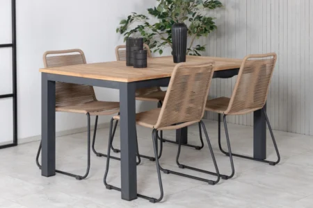 Panama & Lindos Matbord 152x90 + Matstolar Brun