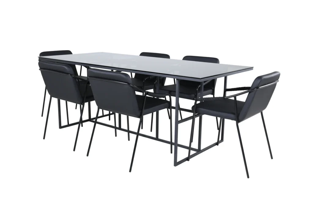 Tvist & Leif Matstolar Black + Rektangulära Matbord 200 x 90 Black