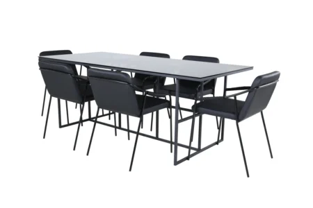 Tvist & Leif Matstolar Black + Rektangulära Matbord 200 x 90 Black
