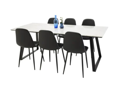 Polar & Estelle Matstolar Svart + Matbord 90x200