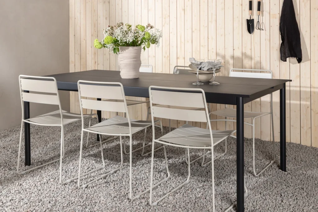 Modena & Lina Matbord 200x100 + Matstolar Beige