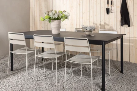Modena & Lina Matbord 200x100 + Matstolar Beige