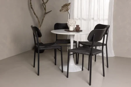 Polly & Danburi Matstolar Svart + Matbord 120x60x76