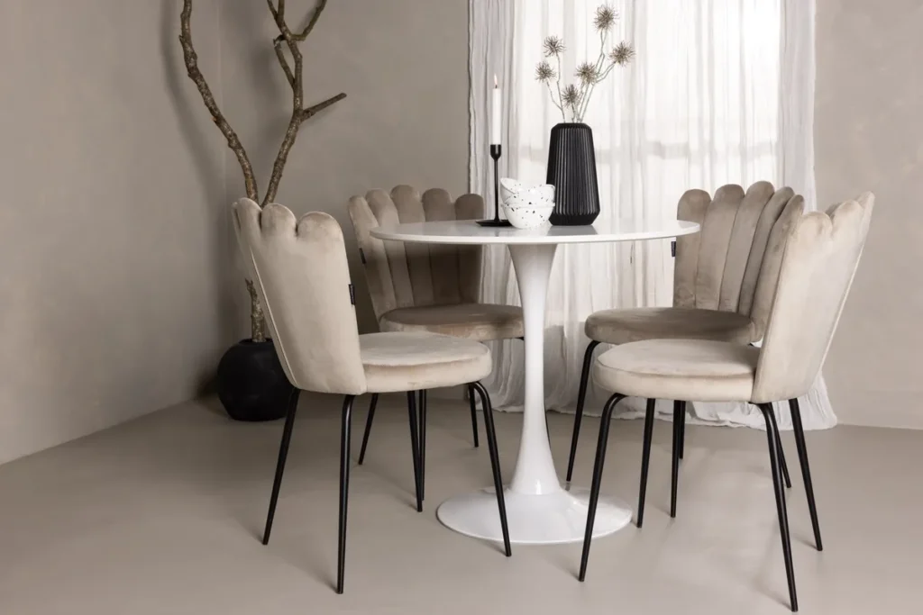 Limhamn & Danburi Matstolar Beige + Matbord 120x60x76