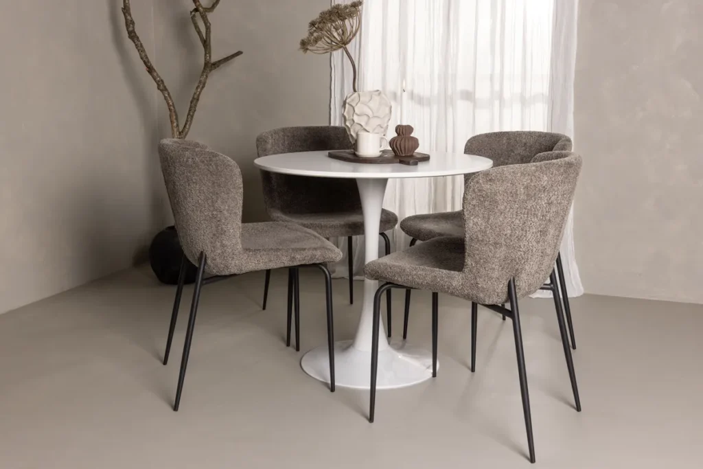 Modesto & Danburi Matstolar Mörkgrå + Matbord 120x60x76