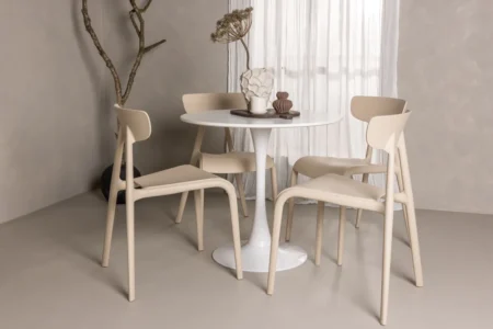Ursholmen & Danburi Matstolar Beige + Matbord 120x60x76