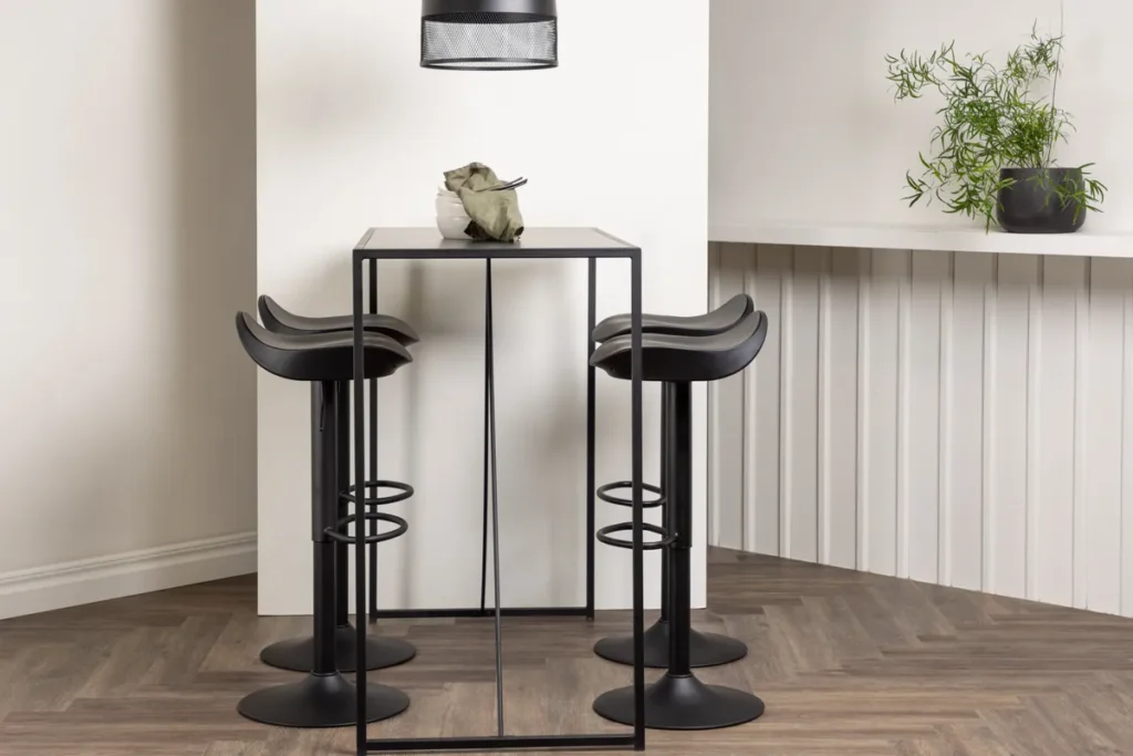 Brea & Adesto Barbord 120 x 60 Svart + Barstolar Svart