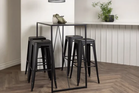 Brea & Tempe Barbord 120 x 60 Svart + Barstolar Svart