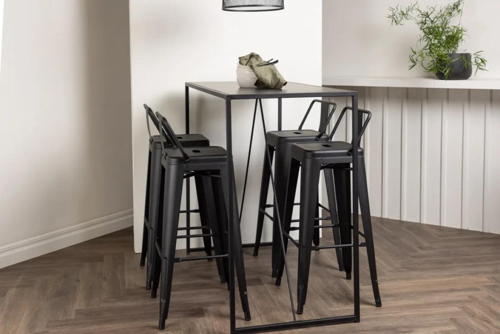 Brea & Tempe Barbord 120 x 60 Svart + Barstolar Svart