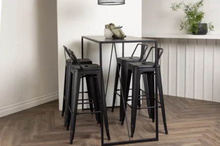 Brea & Tempe Barbord 120 x 60 Svart + Barstolar Svart