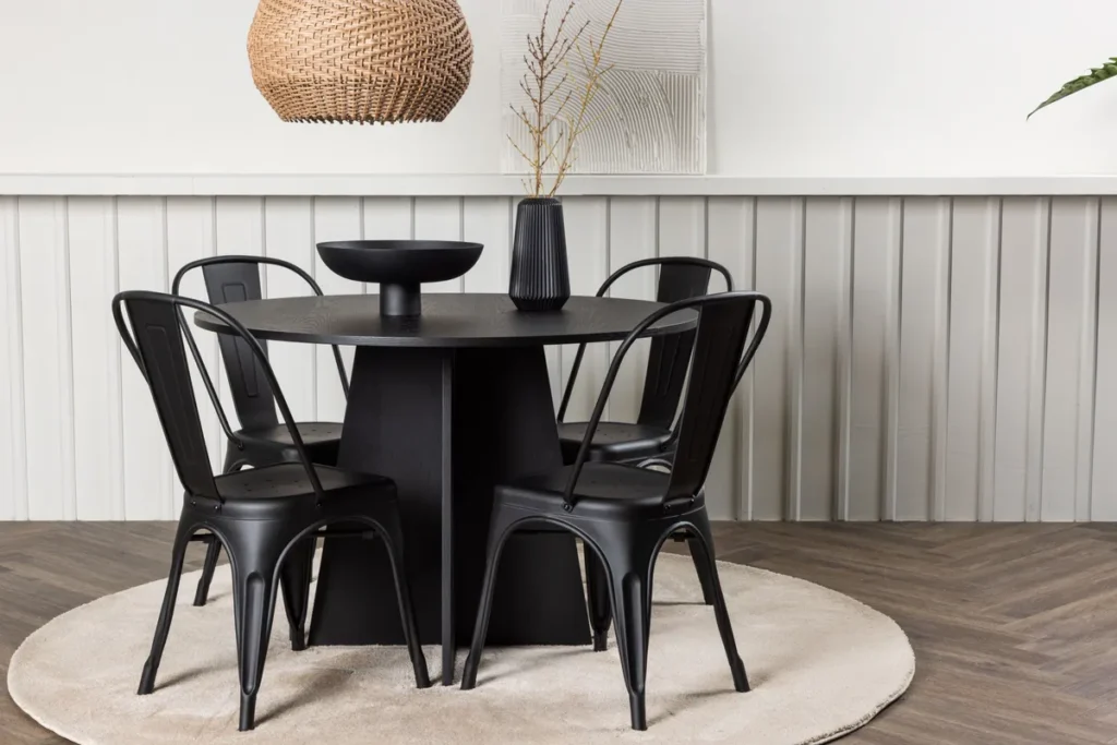 Bootcut & Tempe Runda Matbord ⌀110 Black + Matstolar Black