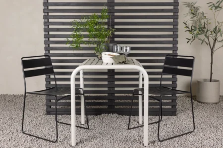 Lina & Borneo Matstolar Svart + Cafebord 70x70x75 Beige