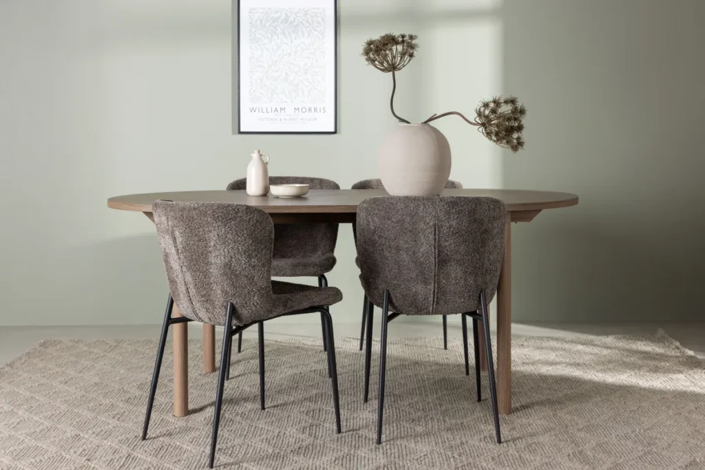 Modesto & Andy Matstolar Brown + Ovala Matbord 180 x 90 Nature