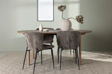 Modesto & Andy Matstolar Brown + Ovala Matbord 180 x 90 Nature