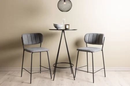 Bell & Bistro Barstolar Grå + Barbord ⌀60 Black