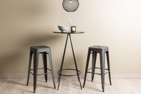 Tempe & Bistro Barstolar Dark Grey + Barbord ⌀60 Black