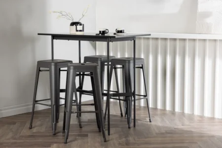 Tempe & Rax Barstolar Dark Grey + Barbord 120 x 60 Black