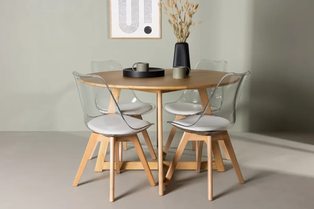 Yakidon & Edvin Runda Matbord ⌀120 Brown + Matstolar Nature