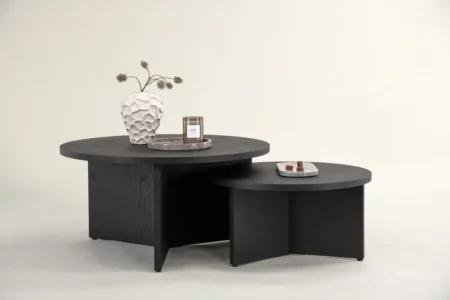 Saltö Soffbord ⌀85 Black + Soffbord ⌀65 Black