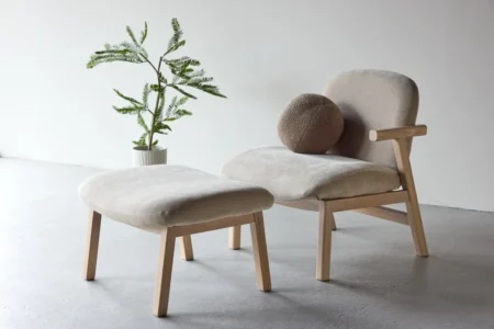 Rile Ottoman 60 x 42 x 70 Beige + Fåtöljer Beige