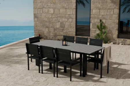 Levels Rektangulära Matbord 229 × 100 Black + Matstolar Black