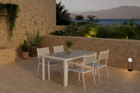 Break & Copacabana Rektangulära Matbord 150 x 90 Grå + Matstolar Grå