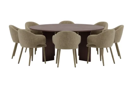 Evelin & Graos Matstolar Beige + Runda Matbord Ø180 Mocca