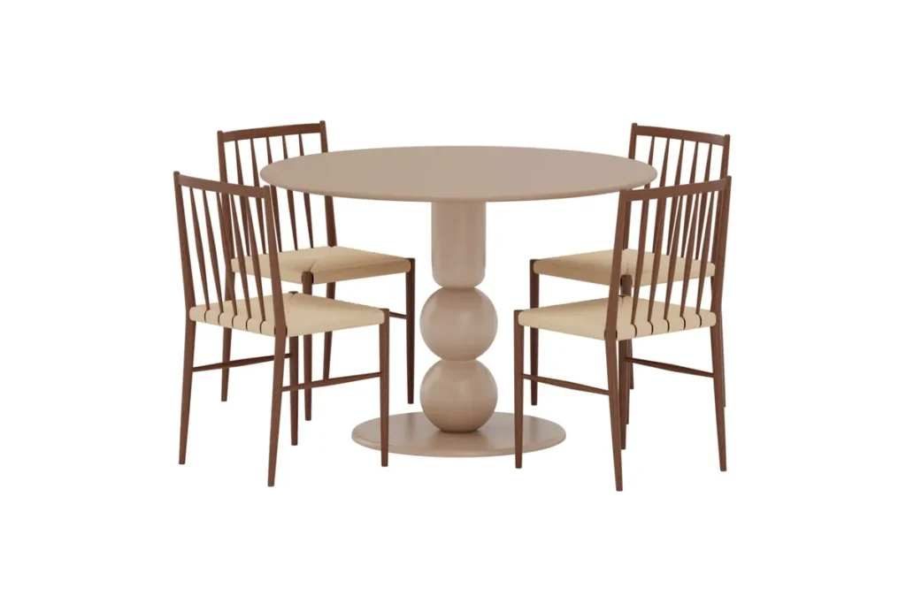 Enes & Boule Matstolar Mocca + Runda Matbord Ø110 Brown