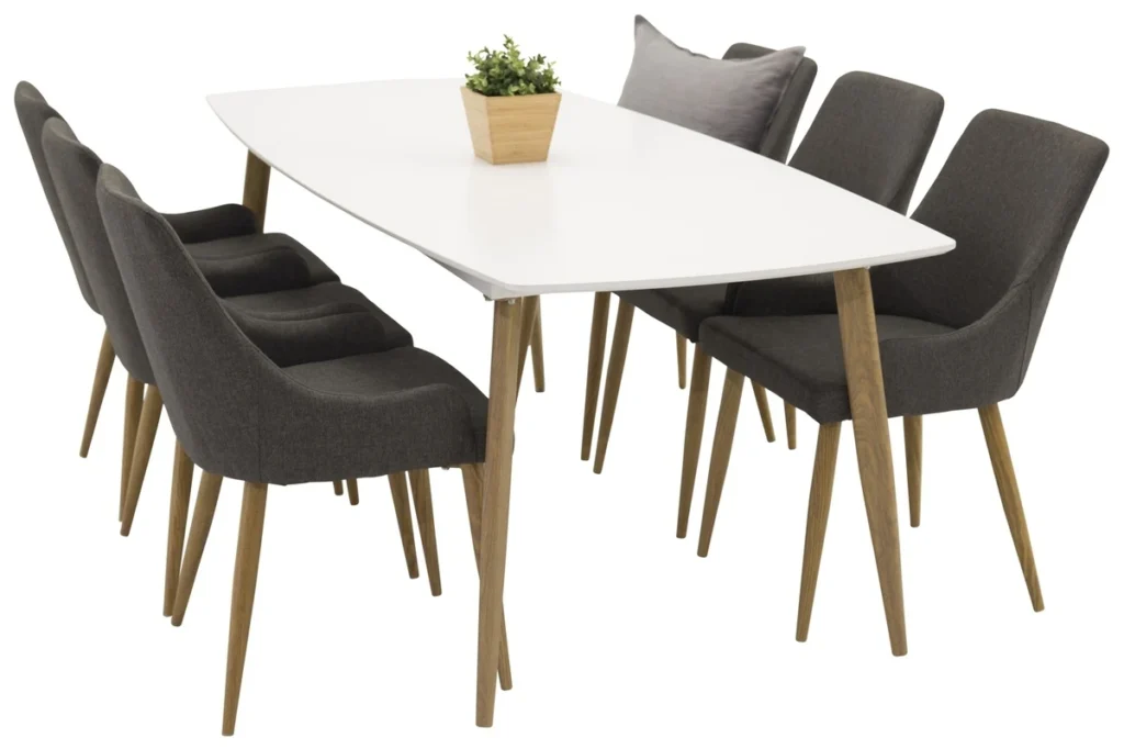Plaza & Polar Matstolar Mörkgrå + Matbord 100x240