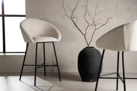 Velvet Barstolar White
