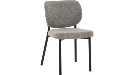VIVO Matstol i beige tyg, svart metall – Dina Möbler